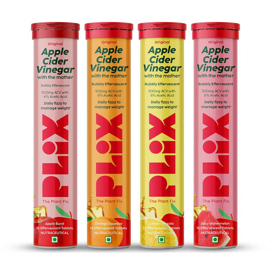 PLIX The Plant Fix Apple Cider Vinegar Effervescent Tablet with Mother - Multi Flavor