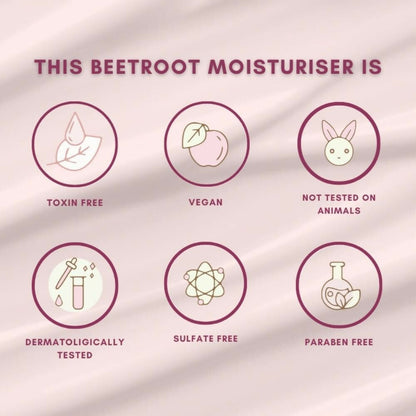 The Skin Diet Company Beetroot Moisturiser Lightweight, Non-Greasy - Dry/Oily Skin + Hyaluronic Acid