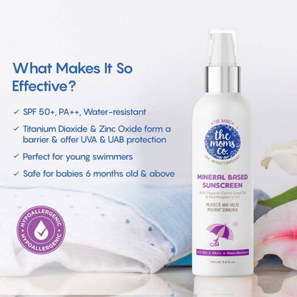 The Moms Co Mineral Based Sunscreen For Babies - Drmedicart