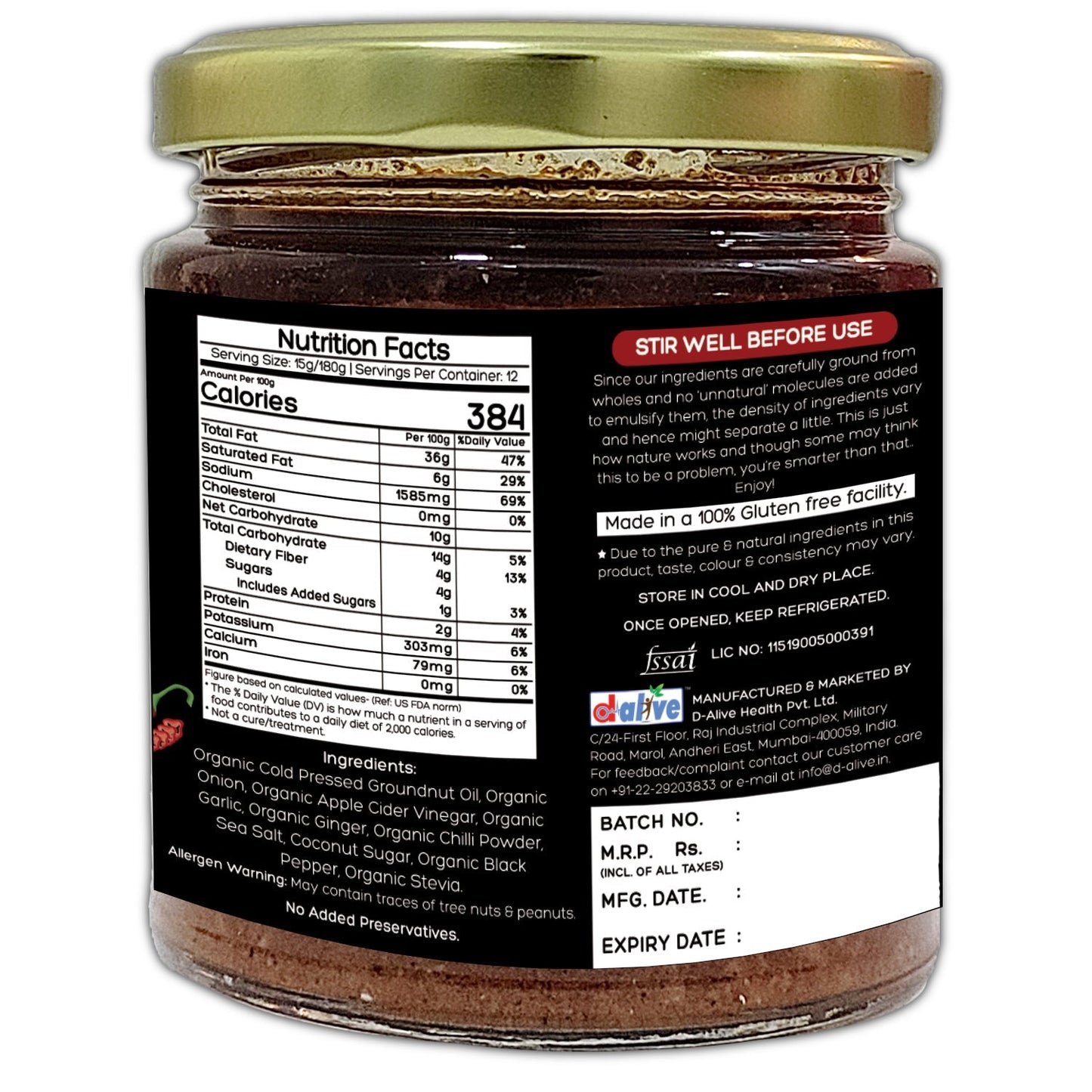 D-Alive Hot Schezwan Sauce - Drmedicart