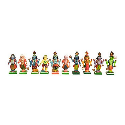 Buy Hast Shilp Wooden Vishnu Dashavataram Golu Navrathri Golu Dolls Set Collectible Handicraft Art