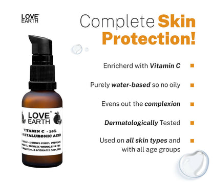 Love Earth Vitamin C 20%, E & Hydraulic Acid  Face Serum