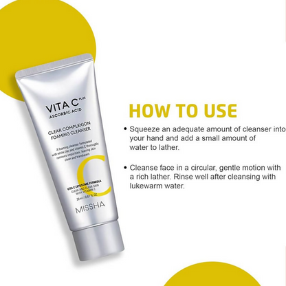 Missha Vita C Plus Clear Complexion Foaming Cleanser