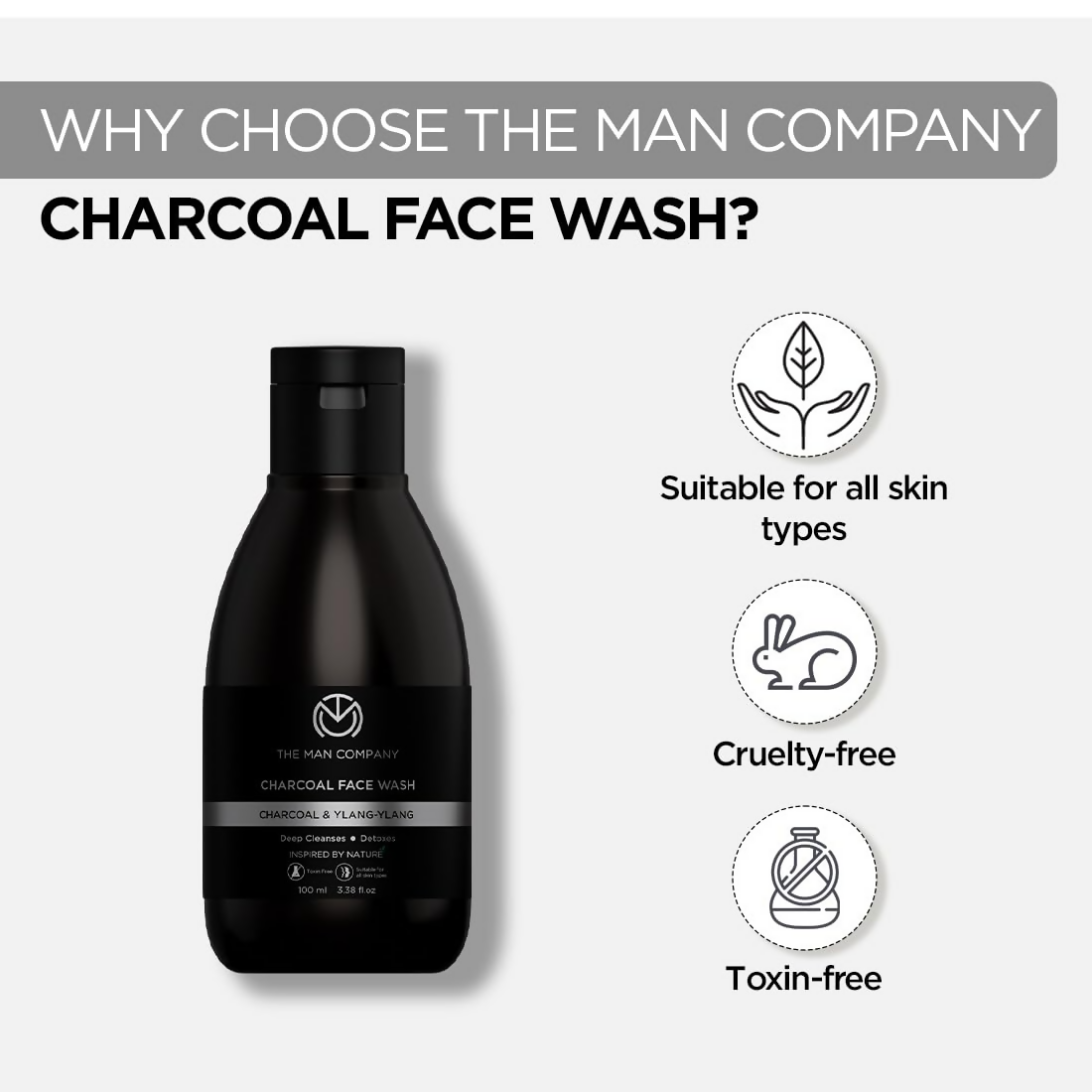 The Man Company Activated Charcoal Face Wash For Men