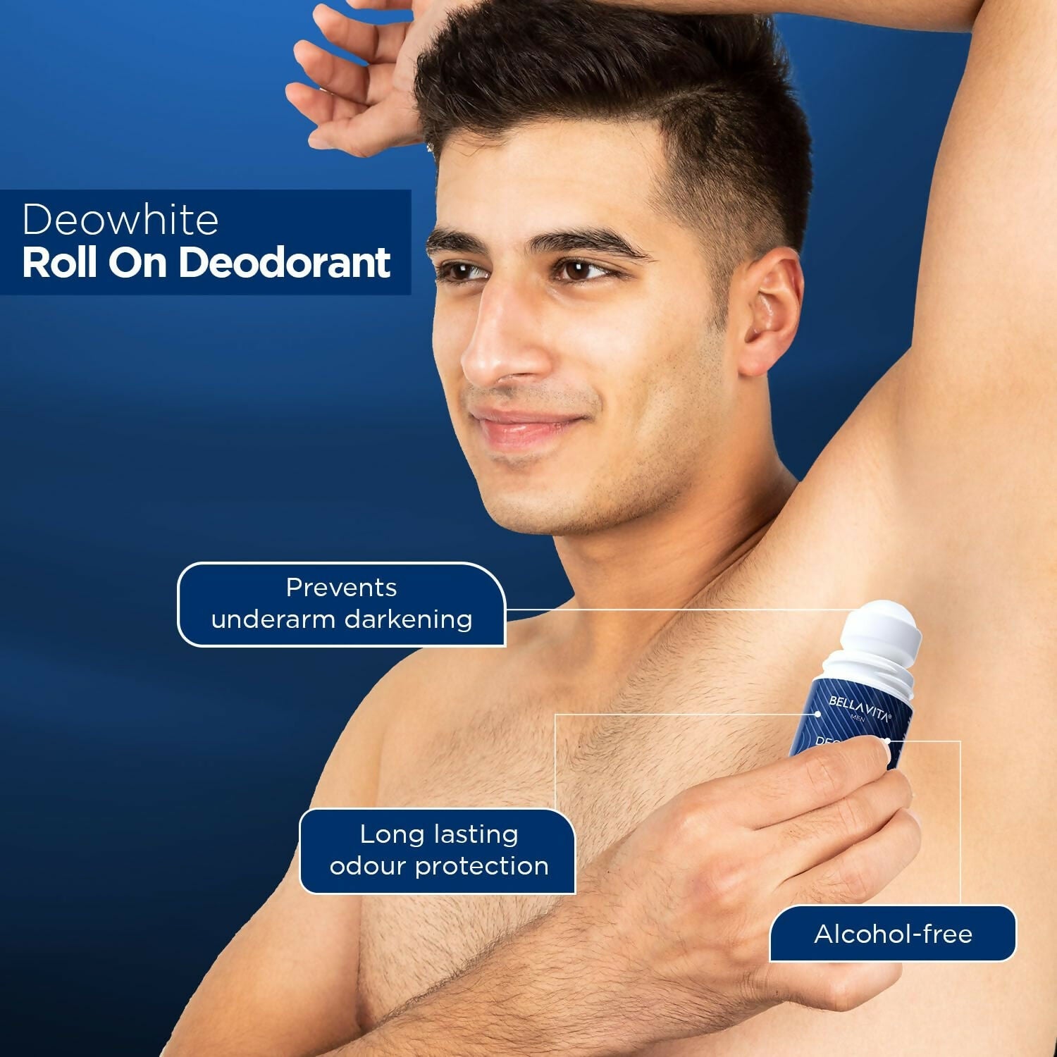 Bella Vita Deo White Natural Underarm Roll On Deodorant for Men