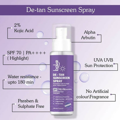 Bake SPF 70 Sunscreen Spray PA++++ Waterproof