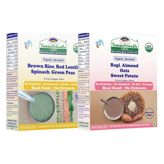 Buy TummyFriendly Foods Stage3 Porridge Mixes for 8 Months Old Baby Ragi, Brown Rice Combo from DrMediCart, Ship from India to USA