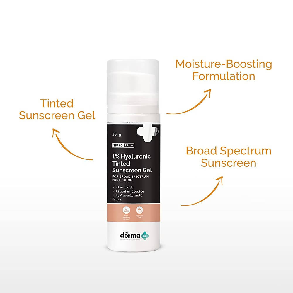 The Derma Co 1% Hyaluronic Tinted Sunscreen Gel - Drmedicart