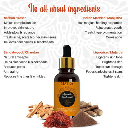 Matra Ayurvedic Kumkumadi Skin Lightening Oil