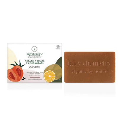 Juicy Chemistry Potato ,Tomato & Lemongrass Soap For Tan Removal