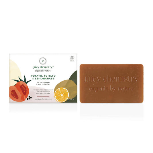 Juicy Chemistry Potato ,Tomato & Lemongrass Soap For Tan Removal