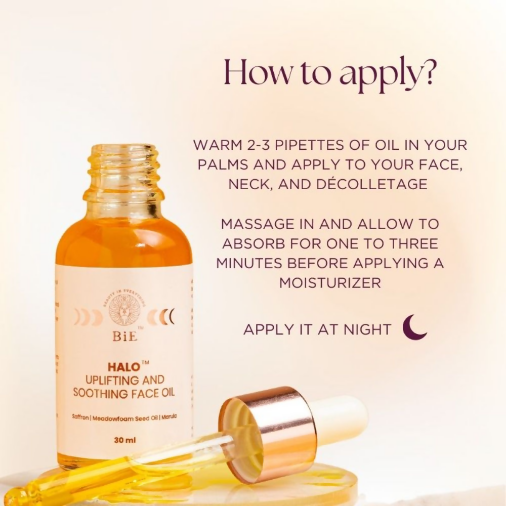 BiE Halo Uplifting & Soothing Face Oil With Pure Saffron For Brighter Skin