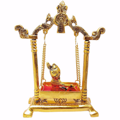 KridayKraft Laddu Gopal on Jhulla Palana Metal Statue
