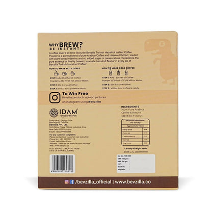 Bevzilla Instant Coffee Powder Sachets (Hazelnut)