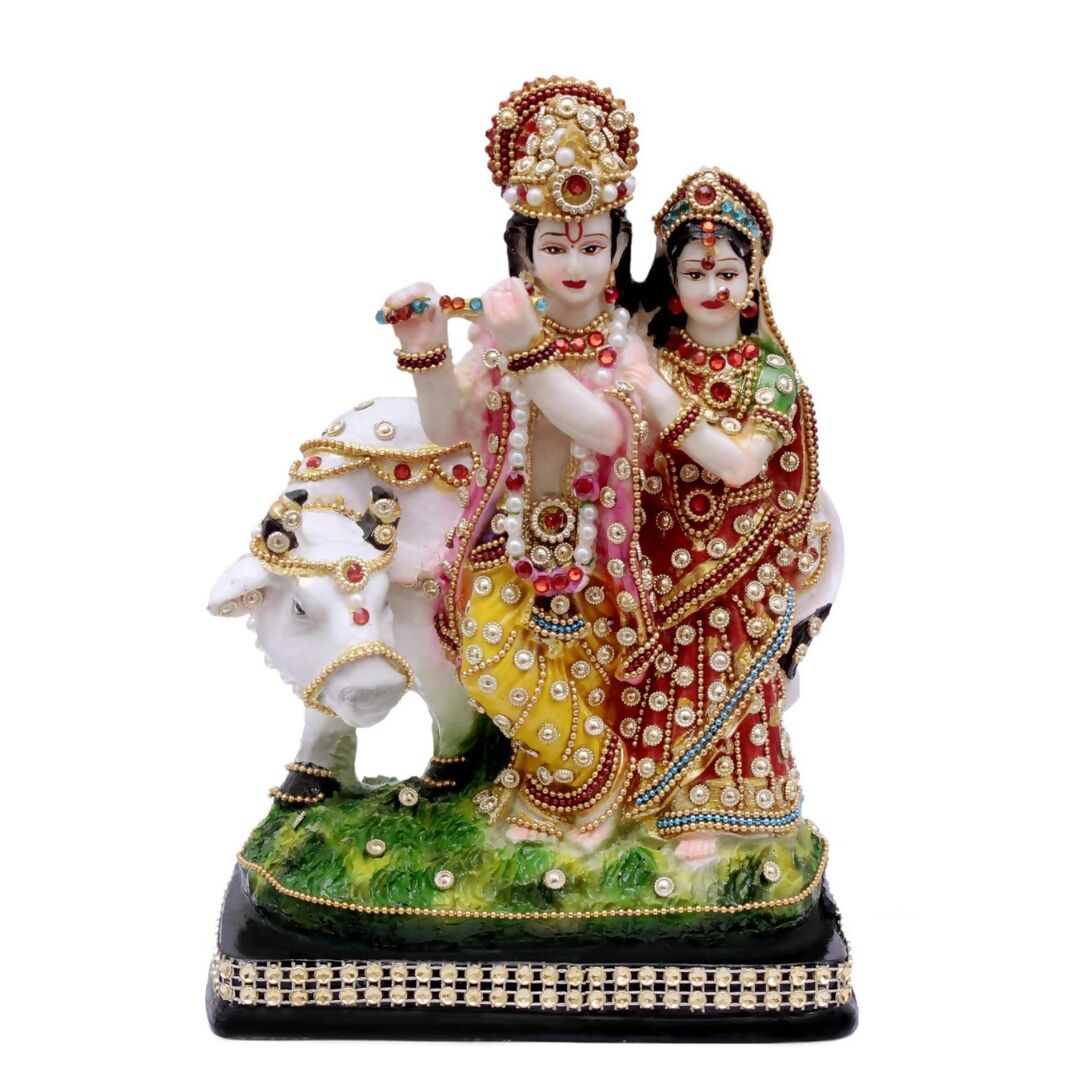 Buy Buji Craft Radha Krishna Cow Idol