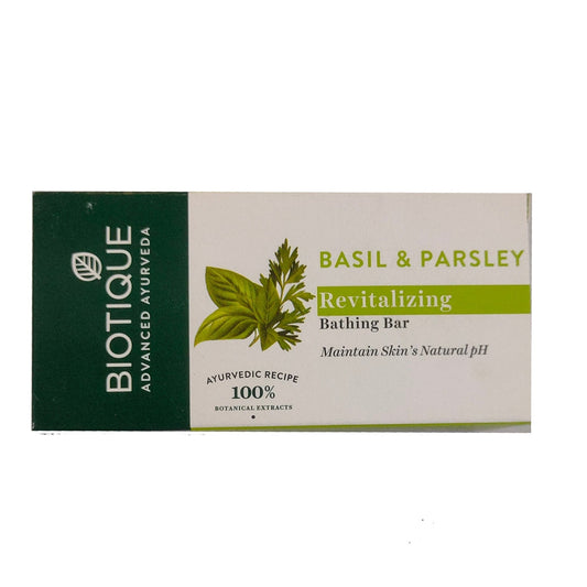 Buy Biotique Advanced Ayurveda Bio Basil & Parsley Revitalizing Body Soap from DrMediCart, Ship from India to USA