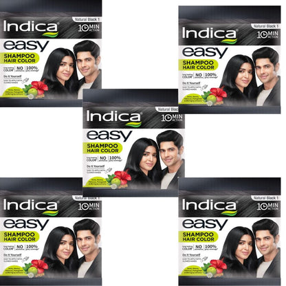 Indica Easy Hair Color Shampoo Natural Black