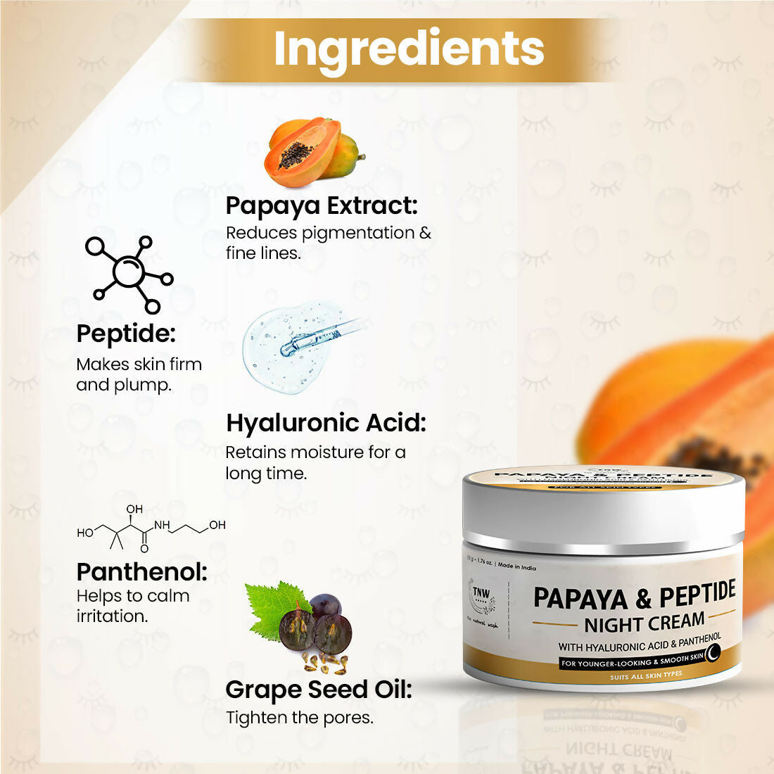 The Natural Wash Papaya & Peptide Night Cream