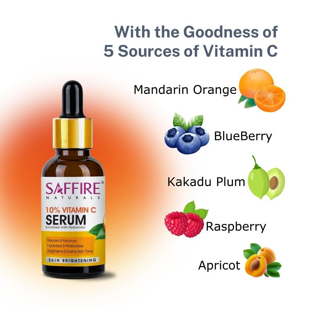 Saffire Naturals 10% Vitamin C Serum Enriched With Hyaluronic