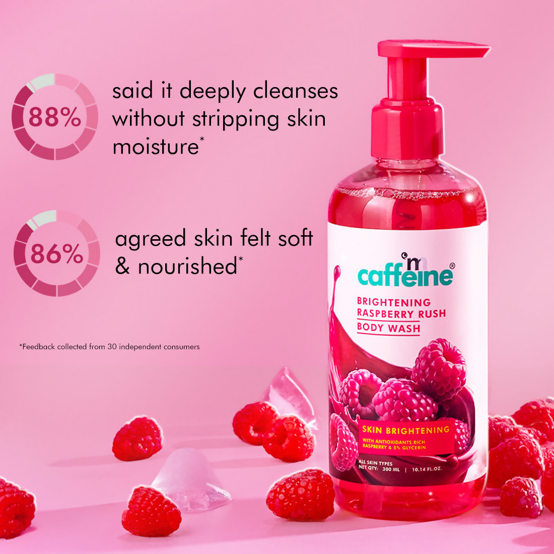 mcaffeine Brightening Raspberry Rush Body Wash For Brighter Glowing Skin