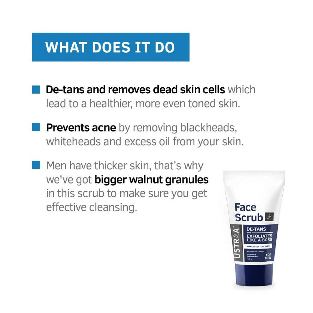 Ustraa De-Tans Face Scrub For Men - Drmedicart