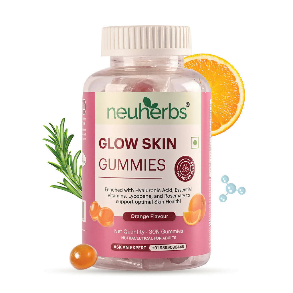 Neuherbs Glow Skin Gummies (No Added Sugar) - Orange Flavor - DrMediCart