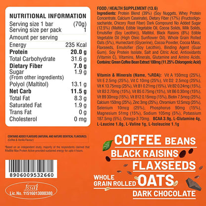 RiteBite Max Protein Active Green Coffee Beans Bar