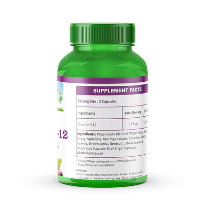 Planet Ayurveda Plant Based Vitamin B12 Capsules