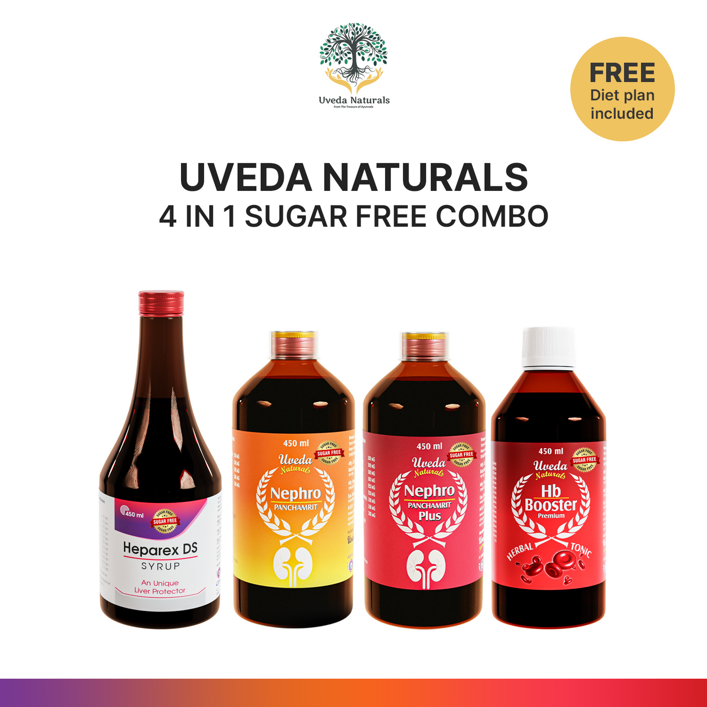 Uveda Naturals 4-in-1 Sugar Free Combo