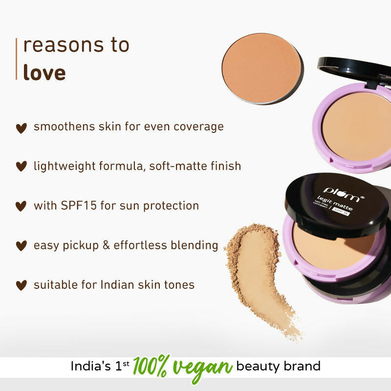 Plum Legit Matte Talc -Free Compact With SPF15  - Brew Brilliance 133 Y