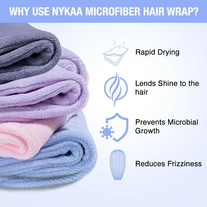 Nykaa Naturals Microfiber Hair Wrap for Frizz Free & Shiny Hair - Blue