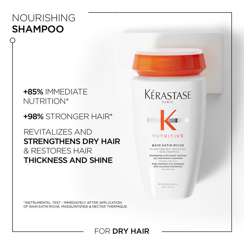 Kerastase Nutritive Riche Shampoo For Dry Hair With Proteins & Niacinamide Vegan