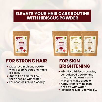 Wild Organic Hibiscus Flower Powder For Skin And Hair Care