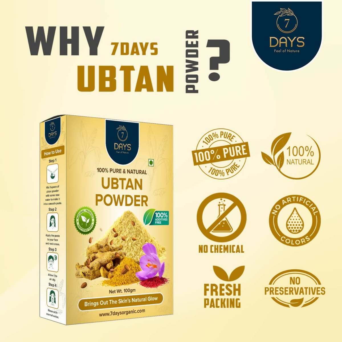7 Days Ubtan Powder Face Pack - DrMediCart