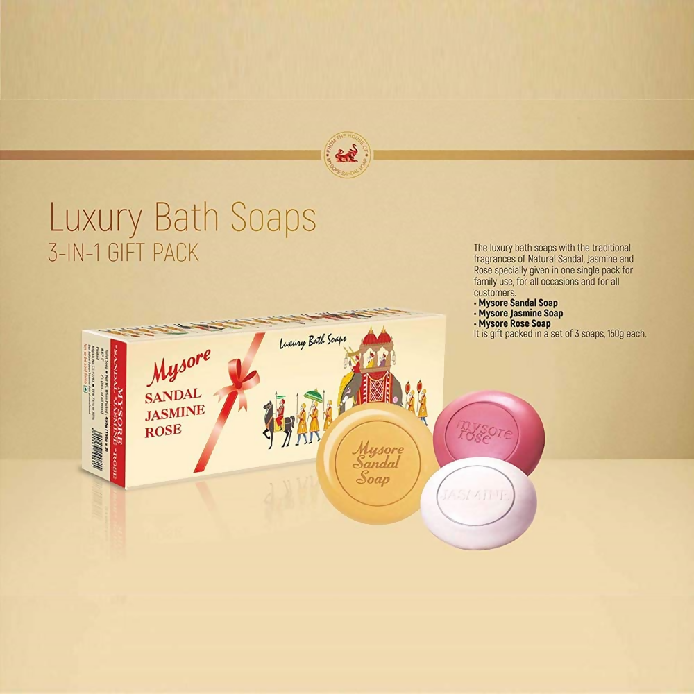 Mysore Sandal Jasmine And Rose Soap Gift Pack