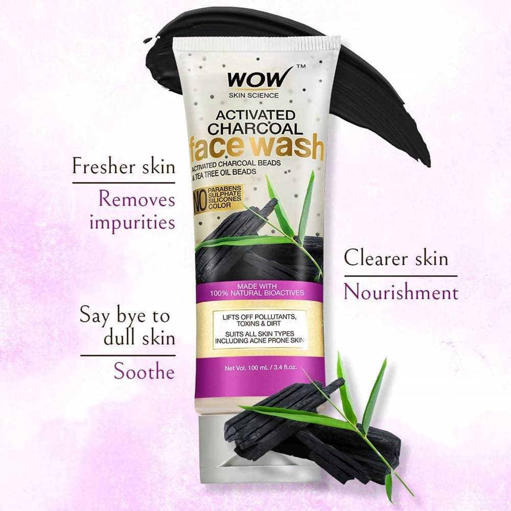 Wow Skin Science Activated Charcoal Face Wash - Drmedicart