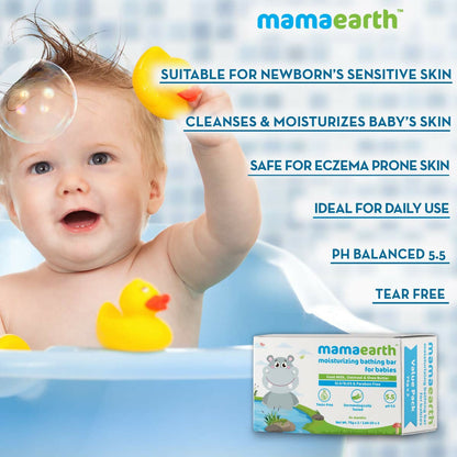 Mamaearth Moisturizing Baby Bathing Soap Bar & Milky Soft Natural Baby Face Cream & Gentle Cleansing Baby Shampoo