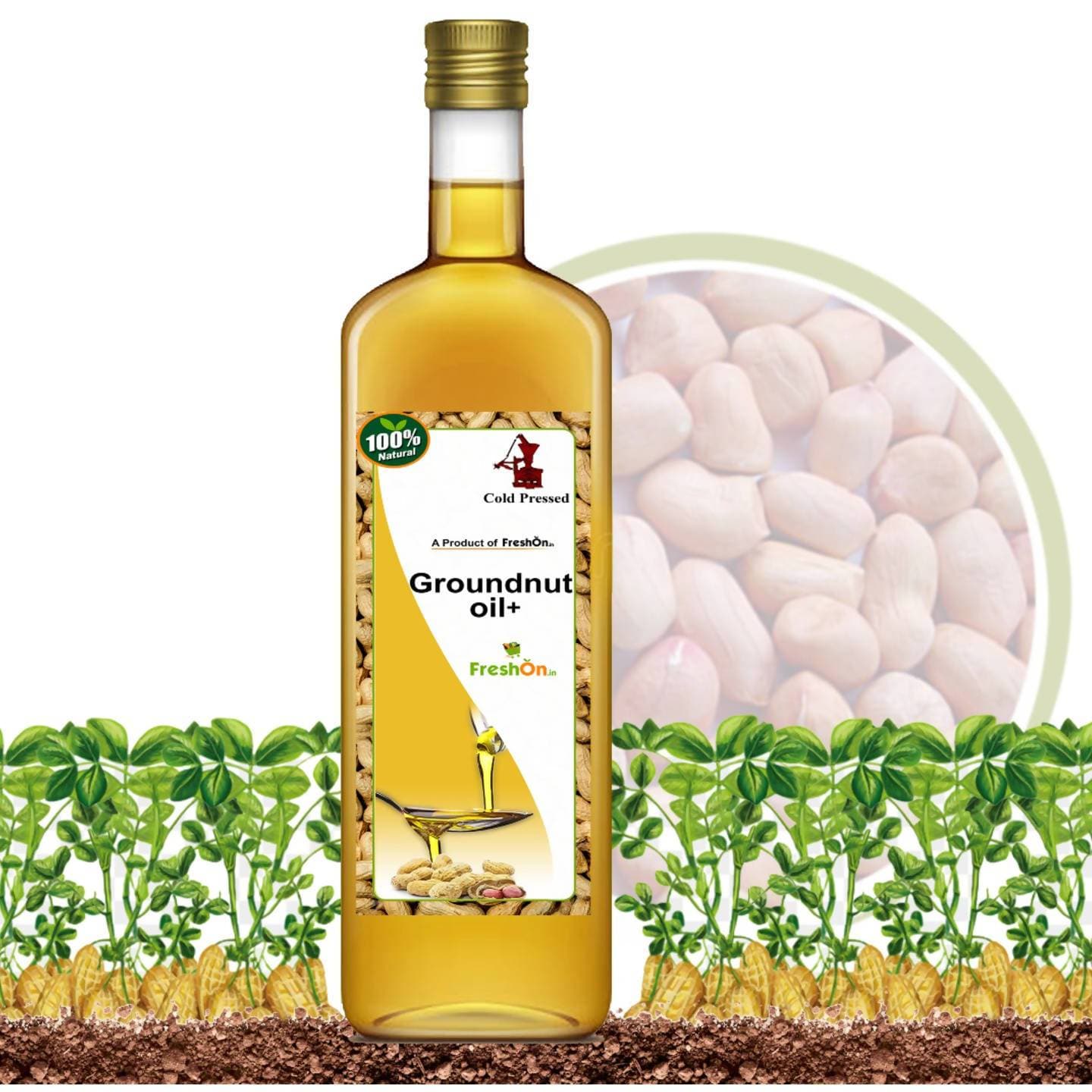 Buy FreshOn Groundnut Oil + Cold Pressed from DrMediCart, Ship from India to USA