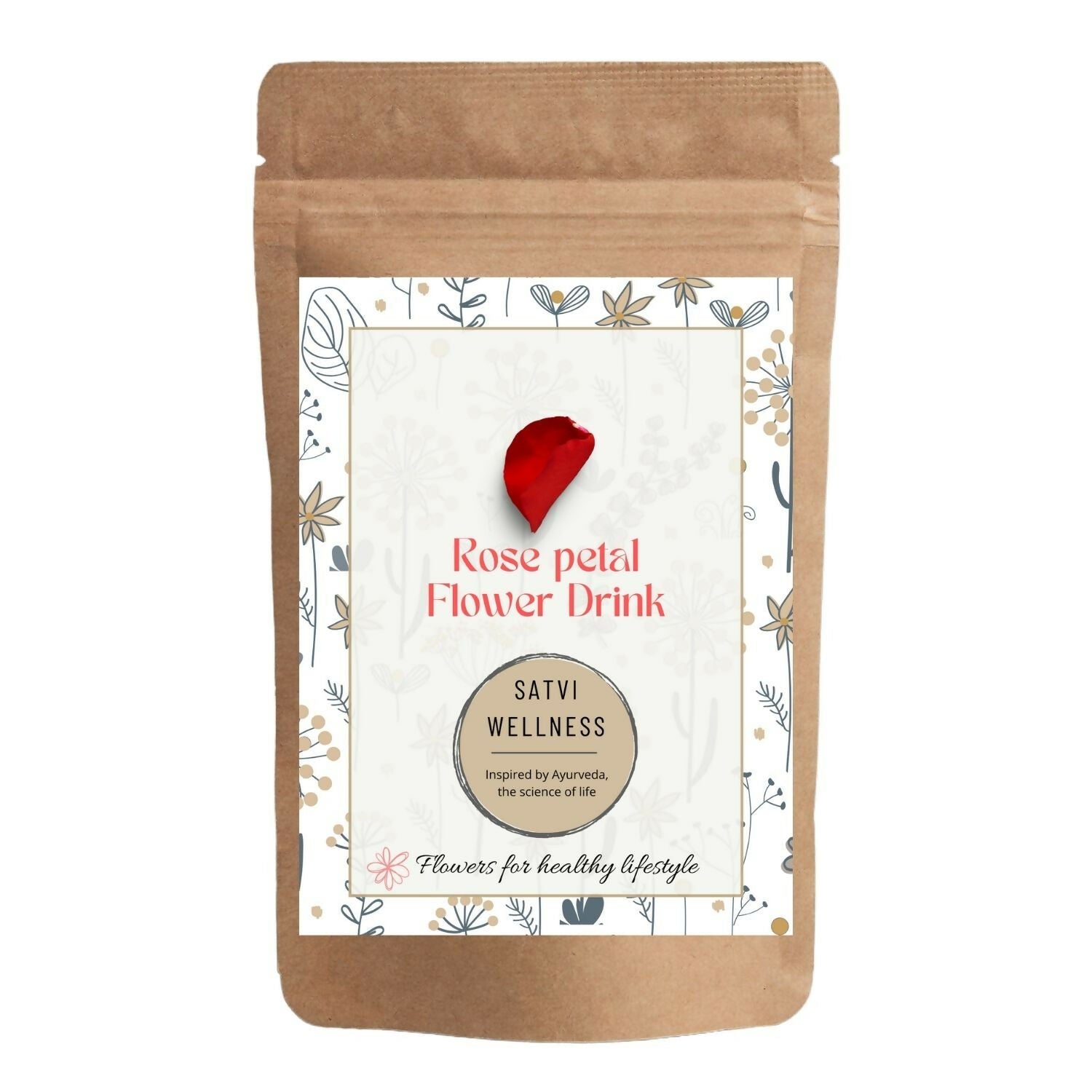 Satvi Wellness Rose petal flower Tea | Rose petal tea | Rose flower drink mix