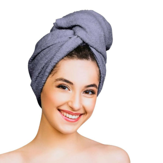 Nykaa Naturals Microfiber Hair Wrap for Frizz Free & Shiny Hair - Grey