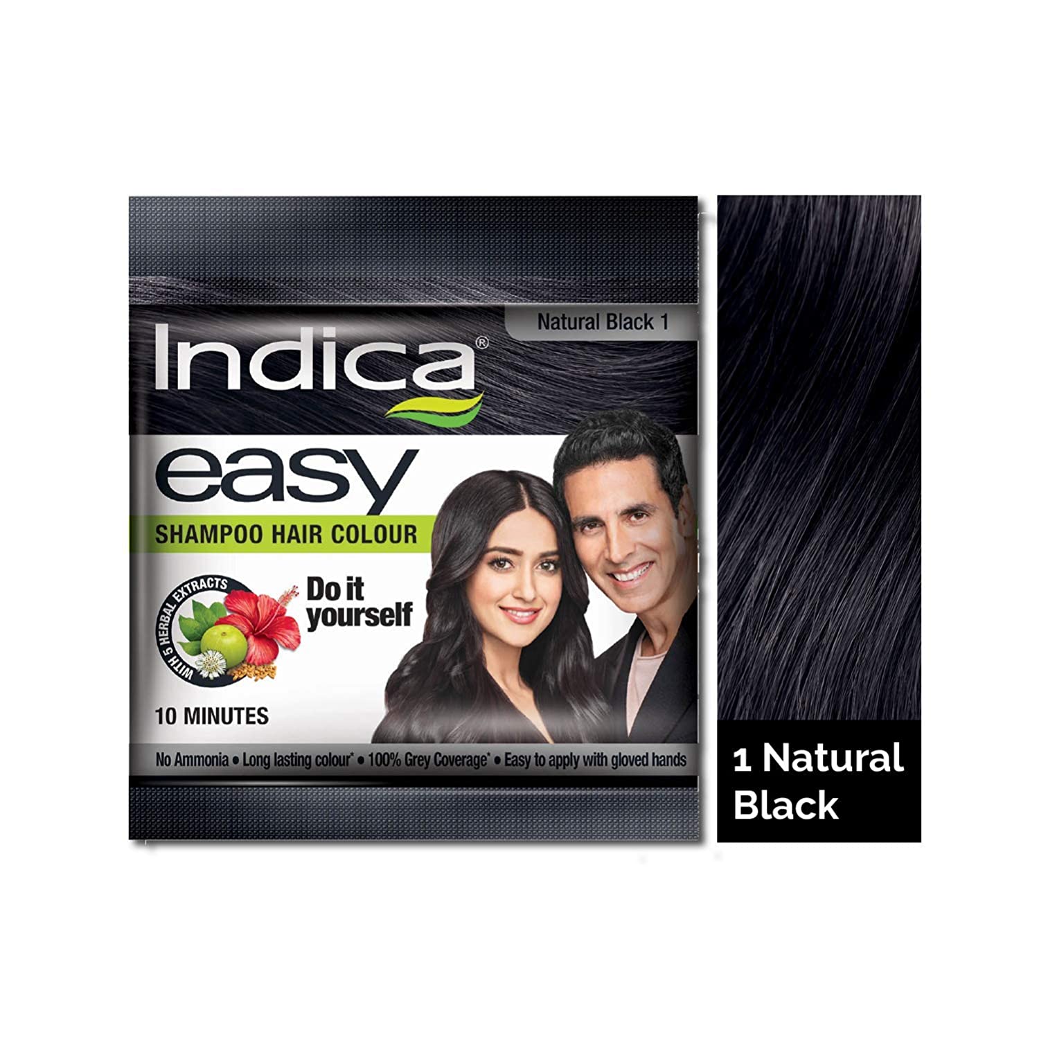 Indica Easy Hair Color Shampoo Natural Black