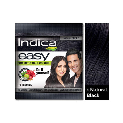 Indica Easy Hair Color Shampoo Natural Black