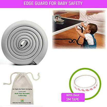 Buy Safe-O-Kid Unique High Density 2 Mtr Long U Shaped Edge Guards With 8 Corner Cushions - Grey from DrMediCart, Ship from India to USA