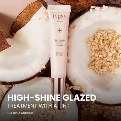Typsy Beauty Pout Polish Peptide Lip Treatment Balm - 01 Coconut Crumble