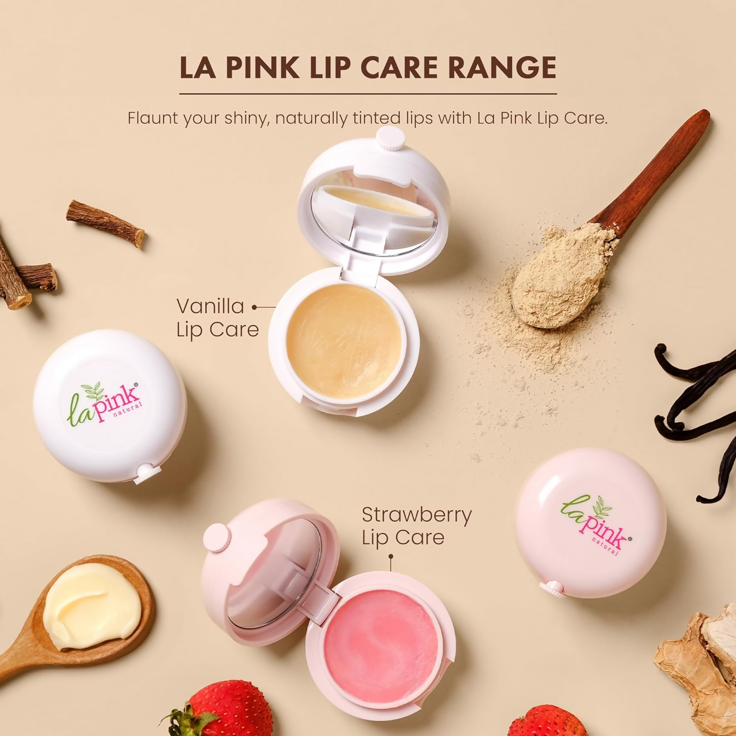 La Pink Strawberry Natural Tinted Lip Balm With Shea & Kokum Butter