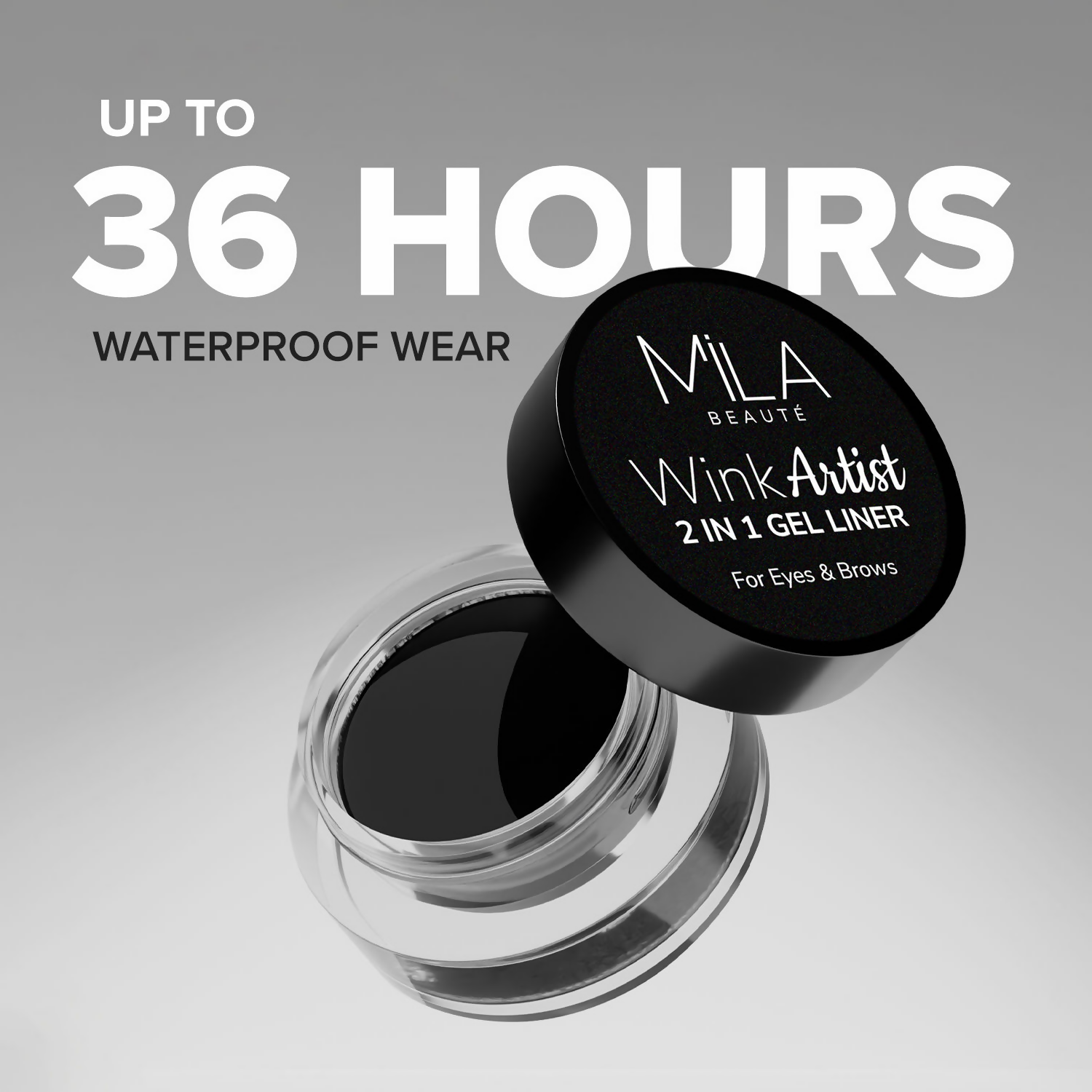 Mila Beaute Wink Artist 36Hr Smudge Proof & Waterproof Gel Eyeliner - Black