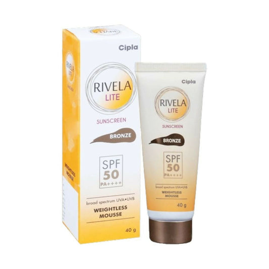 Buy Cipla Rivela Lite Weightless Mousse Broad Spectrum UVA/UVB Sunscreen, Bronze SPF 50+ from DrMediCart, Ship from India to USA