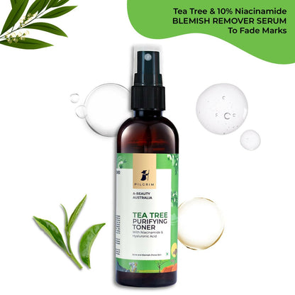Buy Pilgrim Tea Tree & 2% Niacinamide Face Toner For Oily Skin, Acne & Blemish Prone Skin, Pore Cleansing & Glowing Skin from DrMediCart, Ship from India to USA