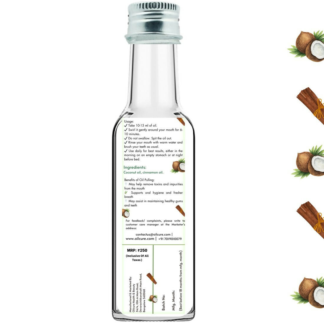 Oilcure Coconut Cinnamon Oil Pulling