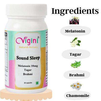 vigini natural active sound sleep capsules with melatonin tagar brahmi
